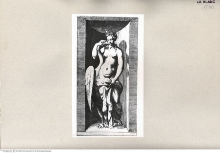 Vorderseite von Bibliotheca Hertziana [http://creativecommons.org/publicdomain/mark/1.0/] Mythologische NischenstatuenLeda mit dem Schwan - , bh246069. Foto.