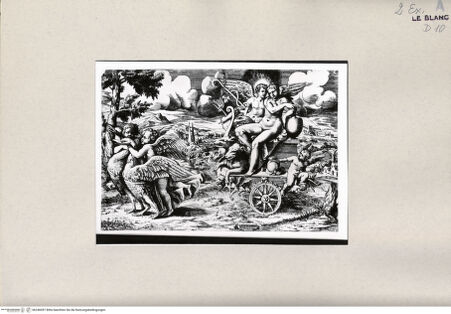Vorderseite von Bibliotheca Hertziana [http://creativecommons.org/publicdomain/mark/1.0/] Cupido und Venus im Triumphwagen - , bh246097. Foto.