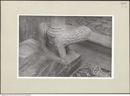 Vorderseite von Pace, Valentino [https://www.deutsche-digitale-bibliothek.de/content/lizenzen/rv-ez/] Löwen - Löwe rechts, Rückseite, bh247262_recto. Foto: Pace, Valentino.