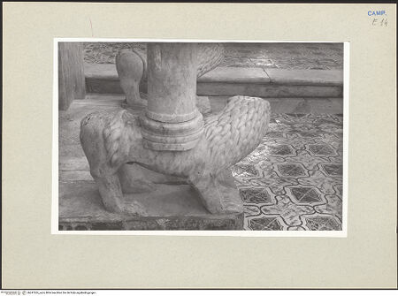 Vorderseite von Pace, Valentino [https://www.deutsche-digitale-bibliothek.de/content/lizenzen/rv-ez/] Löwen - Löwe links, Rückseite, bh247265_recto. Foto: Pace, Valentino.