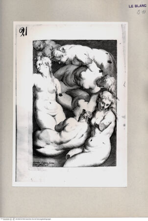 Vorderseite von Bibliotheca Hertziana [http://creativecommons.org/publicdomain/mark/1.0/] G.Franco(ed.), "De excellentia et nobilitate delineationis", Venezia 1611)Blatt 21: Haltungsstudien nackter Frauen - , bh248236. Foto.