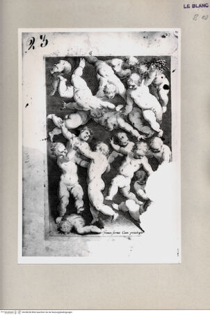 Vorderseite von Bibliotheca Hertziana [http://creativecommons.org/publicdomain/mark/1.0/] G.Franco(ed.), "De excellentia et nobilitate delineationis", Venezia 1611)Blatt 23: Studie zu Putti in Bewegung - , bh248238. Foto.