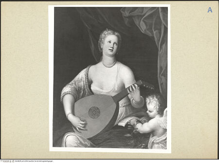 Vorderseite von Amministrazione Colonna [https://www.deutsche-digitale-bibliothek.de/content/lizenzen/rv-ez/] Lautenspielerin mit Amorette (Allegorie der Musik) - Gesamtansicht, bh248589_recto. Foto.