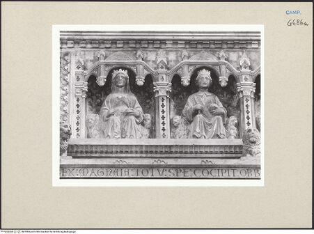 Vorderseite von Courtauld Institute of Art [https://www.deutsche-digitale-bibliothek.de/content/lizenzen/rv-ez/] Grabmal des Königs Ladislaus (gest. 1414)Bogen, Grabkammer und SarkophagJohanna, Ladislaus, Karl und Margarete - Johanna und Ladislaus, bh252646_recto. Foto.