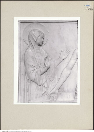 Vorderseite von Courtauld Institute of Art [https://www.deutsche-digitale-bibliothek.de/content/lizenzen/rv-ez/] Der Schmerzensmann zwischen Maria und Johannes dem Evangelisten - Maria, bh254205_recto. Foto.