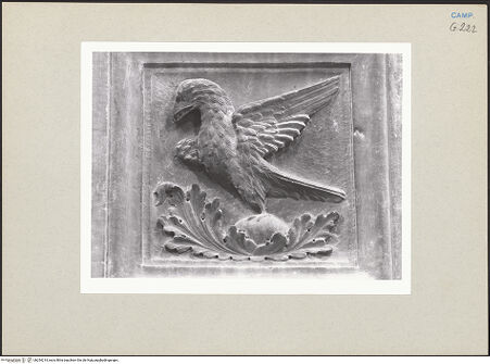 Vorderseite von Courtauld Institute of Art [https://www.deutsche-digitale-bibliothek.de/content/lizenzen/rv-ez/] Dekoration des Bogens - Adler, bh254214_recto. Foto.