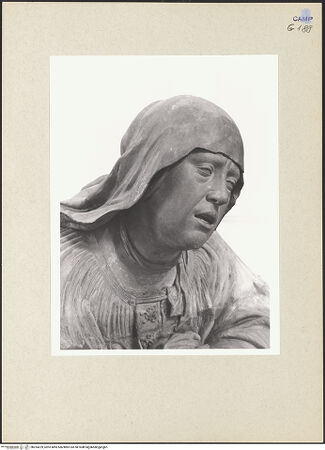 Vorderseite von Courtauld Institute of Art [https://www.deutsche-digitale-bibliothek.de/content/lizenzen/rv-ez/] Beweinung ChristiMaria Kleophas - Detail: Kopf, bh254229_recto. Foto.