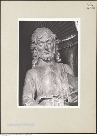 Vorderseite von Courtauld Institute of Art [https://www.deutsche-digitale-bibliothek.de/content/lizenzen/rv-ez/] Altar der Anbetung des ChristuskindesJohannes der Evangelist - Detail: Büste, bh254242_recto. Foto.