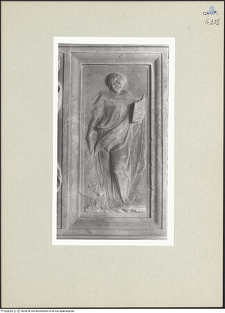 Vorderseite von Courtauld Institute of Art [https://www.deutsche-digitale-bibliothek.de/content/lizenzen/rv-ez/] Der Altar von Monteoliveto (Altare del Pezzo)Die vier Evangelisten - Detail: Der Evangelist Lukas, bh254259_recto. Foto.