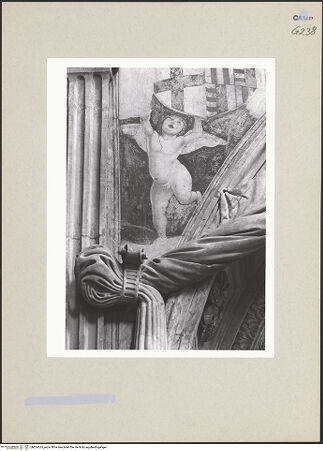 Vorderseite von Courtauld Institute of Art [https://www.deutsche-digitale-bibliothek.de/content/lizenzen/rv-ez/] Grabmal der Maria von Aragon (Maria d'Aragona, gest. 1461) - Linke Seite: Vorhang (Detail), bh254265_recto. Foto.