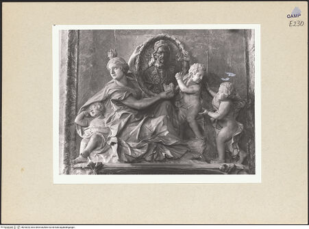 Vorderseite von Courtauld Institute of Art [https://www.deutsche-digitale-bibliothek.de/content/lizenzen/rv-ez/] Denkmal des Papstes Innozenz XII (gest. 1700) - Detail, Deckel: Schmerzensmann, bh254323_recto. Foto.