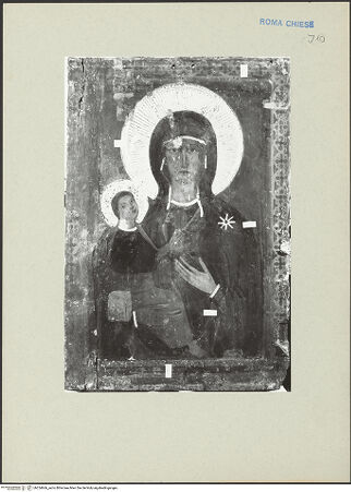 Vorderseite von ICCD [https://www.deutsche-digitale-bibliothek.de/content/lizenzen/rv-ez/] Madonna mit Kind - vor der Restaurierung, bh254666_recto. Foto.