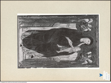 Vorderseite von Metropolitan Museum of Art [https://www.deutsche-digitale-bibliothek.de/content/lizenzen/rv-ez/] Thronende Madonna mit Kind umgeben von Engeln - , bh255322_recto. Foto.