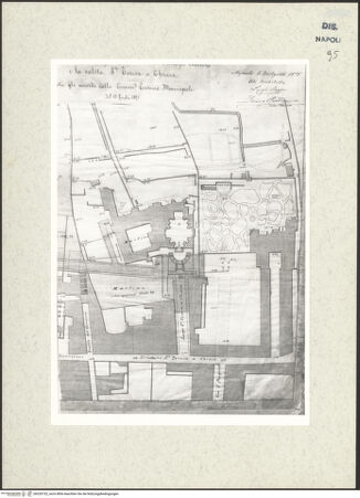 Vorderseite von Bösel, Richard [http://creativecommons.org/publicdomain/mark/1.0/] Grundriss der Kirche Santa Teresa a Chiaia - Teilansicht, bh255732_recto. Foto: Bösel, Richard.