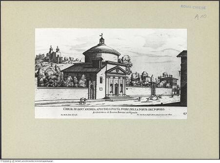 Vorderseite von unbekannt [https://www.deutsche-digitale-bibliothek.de/content/lizenzen/rv-ez/] Il nuovo teatro delle fabriche, et edificii, in prospettiva di Roma moderna. sotto il felice pontificato di N. S. Papa Alessandro VII3. Buch, Tafel 37: Sant'Andrea in Via Flaminia - , bh255801_recto. Foto.