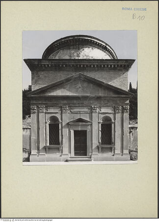 Vorderseite von Mayer, Ilse (Davos) [https://www.deutsche-digitale-bibliothek.de/content/lizenzen/rv-ez/] Sant'Andrea in Via Flaminia - Fassade, bh255878_recto. Foto.