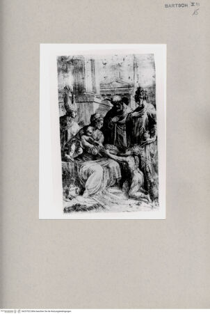 Vorderseite von  [http://creativecommons.org/publicdomain/mark/1.0/] Heilige Familie, heiliger Johannes und Bischof - , bh257522. Foto.