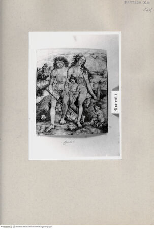 Vorderseite von  [http://creativecommons.org/publicdomain/mark/1.0/] Adam und Eva mit Kindern - , bh258028. Foto.