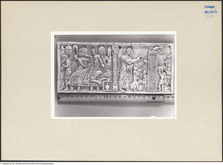 Vorderseite von Kunstgeschichtliches Institut Mainz [https://www.deutsche-digitale-bibliothek.de/content/lizenzen/rv-ez/] Szenen aus dem Neuen und Alten TestamentNoahs Trunkenheit; der Turm von Babel - Gesamtansicht, bh258230_recto. Foto.