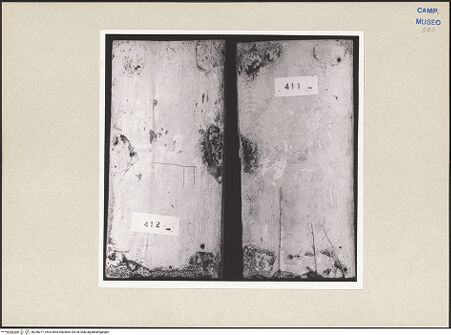 Vorderseite von Sopr. BAS NA [https://www.deutsche-digitale-bibliothek.de/content/lizenzen/rv-ez/] Szenen aus dem Neuen und Alten TestamentRückseite der Tafeln - Inv. 411 (Erschaffung Evas); Inv. 412 (Vertreibung Adams und Evas), bh258277_recto. Foto.