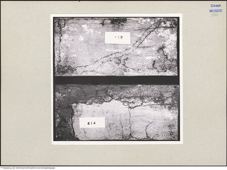 Vorderseite von Sopr. BAS NA [https://www.deutsche-digitale-bibliothek.de/content/lizenzen/rv-ez/] Szenen aus dem Neuen und Alten TestamentRückseite der Tafeln - Inv. 413 (Gott befiehlt Noah, eine Arche zu bauen); Inv. 414 (Gott verschließt die Arche), bh258278_recto. Foto.