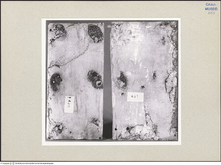 Vorderseite von Sopr. BAS NA [https://www.deutsche-digitale-bibliothek.de/content/lizenzen/rv-ez/] Szenen aus dem Neuen und Alten TestamentRückseite der Tafeln - Inv. 431 (Die Verkündigung an die Hirten); Inv. 430 (Christus heilt einen Gelähmten; Anastasis), bh258288_recto. Foto.