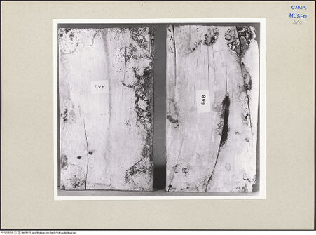 Vorderseite von Sopr. BAS NA [https://www.deutsche-digitale-bibliothek.de/content/lizenzen/rv-ez/] Szenen aus dem Neuen und Alten TestamentRückseite der Tafeln - Inv. 448 (Die Darbringung des Christuskindes im Tempel); Inv. 447 (Die Vermehrung von Brot und Fisch), bh258292_recto. Foto.