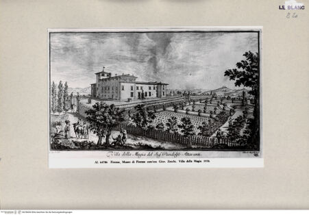 Vorderseite von Alinari [http://creativecommons.org/publicdomain/mark/1.0/] G. Zocchi, Vedute delle ville ..., Firenze 1757"Villa della Magia del Sig.r Pandolfo Attavanti" - , bh258450. Foto.