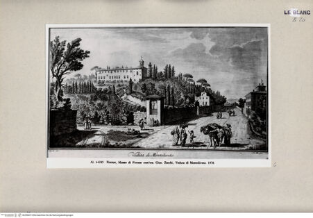 Vorderseite von Alinari [http://creativecommons.org/publicdomain/mark/1.0/] G. Zocchi, Vedute delle ville ..., Firenze 1757"Veduta di Montoliveto" - , bh258451. Foto.
