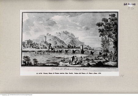 Vorderseite von Alinari [http://creativecommons.org/publicdomain/mark/1.0/] G. Zocchi, Vedute delle ville ..., Firenze 1757"Veduta del Ponte a S. Piero a Sieve" - , bh258459. Foto.