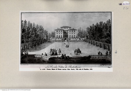 Vorderseite von Alinari [http://creativecommons.org/publicdomain/mark/1.0/] G. Zocchi, Vedute delle ville ..., Firenze 1757"La Reale Villa di Paratolino" - , bh258465. Foto.