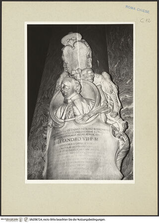 Vorderseite von unbekannt [https://www.deutsche-digitale-bibliothek.de/content/lizenzen/rv-fz/] Epitaph für Carlo Emanuele Vizzani - Detail: Büste in Untersicht, bh258724_recto. Foto.