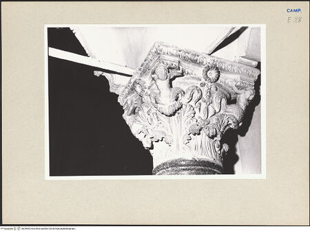 Vorderseite von Pace, Valentino [https://www.deutsche-digitale-bibliothek.de/content/lizenzen/rv-ez/] Linke KanzelKapitell mit Tritonen - Südliche und östliche Seiten, bh259655_recto. Foto: Pace, Valentino.