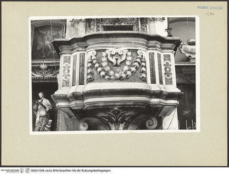 Vorderseite von Bösel, Richard [https://www.deutsche-digitale-bibliothek.de/content/lizenzen/rv-fz/] Kanzel - Kanzelkorb, frontal, bh261049_recto. Foto: Bösel, Richard.