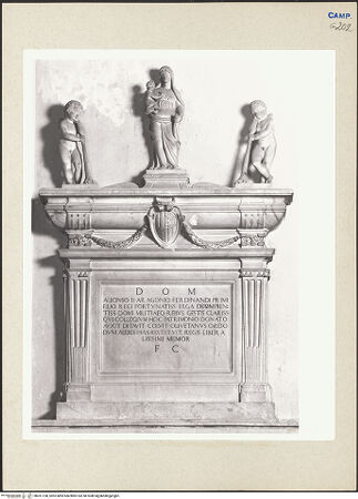 Vorderseite von Courtauld Institute of Art [https://www.deutsche-digitale-bibliothek.de/content/lizenzen/rv-ez/] Denkmal des Königs Alfons II - Gesamtansicht, bh261158_recto. Foto.