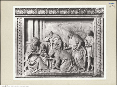 Vorderseite von Courtauld Institute of Art [https://www.deutsche-digitale-bibliothek.de/content/lizenzen/rv-ez/] Altar der VerkündigungSzenen aus dem Leben Christi und MariaeDie Anbetung durch die Heiligen Drei Könige - Gesamtansicht, bh261160_recto. Foto.