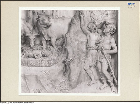 Vorderseite von Courtauld Institute of Art [https://www.deutsche-digitale-bibliothek.de/content/lizenzen/rv-ez/] Altar der Anbetung des ChristuskindesDie Anbetung des Christuskindes durch Maria. Die Verkündigung an die Hirten - Detail: Die Hirten im Vorgrund, bh261172_recto. Foto.