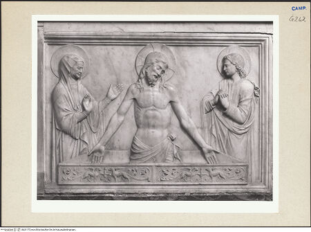 Vorderseite von Courtauld Institute of Art [https://www.deutsche-digitale-bibliothek.de/content/lizenzen/rv-ez/] Der Schmerzensmann zwischen Maria und Johannes dem Evangelisten - Gesamtansicht, bh261175_recto. Foto.