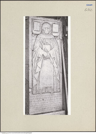 Vorderseite von Courtauld Institute of Art [https://www.deutsche-digitale-bibliothek.de/content/lizenzen/rv-ez/] Grabplatte des Vincenzo Bandello - Gesamtansicht, bh261182_recto. Foto.