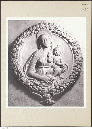 Vorderseite von Courtauld Institute of Art [https://www.deutsche-digitale-bibliothek.de/content/lizenzen/rv-ez/] Grabmal des Tommaso Brancaccio (gest. 1492)Madonna - Detail: Madonna, bh261186_recto. Foto.