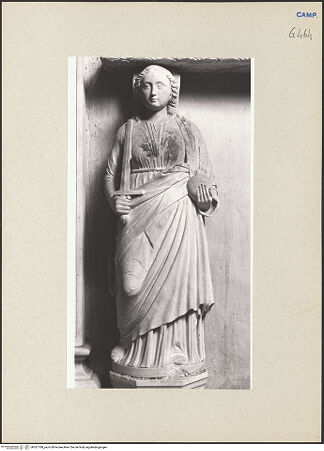 Vorderseite von Courtauld Institute of Art [https://www.deutsche-digitale-bibliothek.de/content/lizenzen/rv-ez/] Grabmal des Tommaso Brancaccio (gest. 1492)Tugenden - Justitia, bh261189_recto. Foto.