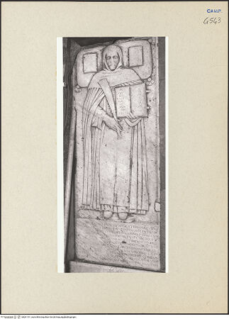 Vorderseite von Courtauld Institute of Art [https://www.deutsche-digitale-bibliothek.de/content/lizenzen/rv-ez/] Grabplatte eines Mönches (Paolo ...) - Gesamtansicht, bh261191_recto. Foto.