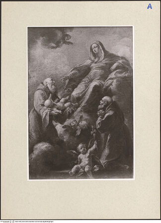 Vorderseite von Stickelmann Bremen [https://www.deutsche-digitale-bibliothek.de/content/lizenzen/rv-ez/] Madonna mit den Heiligen Felice da Cantalice und Serafino da Montegranaro - , bh261506_recto. Foto.