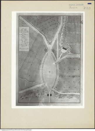 Vorderseite von Accademia di San Luca [https://www.deutsche-digitale-bibliothek.de/content/lizenzen/rv-ez/] Rom, Entwurf für die Ponte Milvio, Gestaltung der vorgelagerten Piazza - , bh262055_recto. Foto.