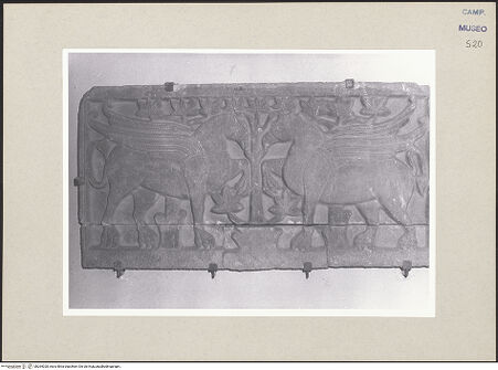 Vorderseite von Pace, Valentino [https://www.deutsche-digitale-bibliothek.de/content/lizenzen/rv-ez/] Reliefplatte mit Greifen - Gesamtansicht, bh264028_recto. Foto: Pace, Valentino.