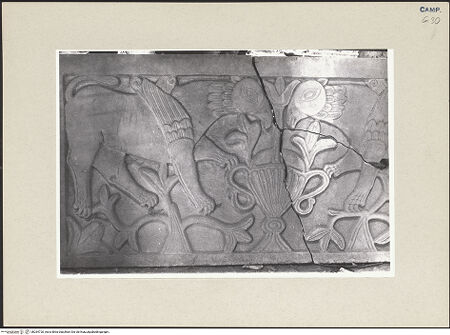 Vorderseite von Pace, Valentino [https://www.deutsche-digitale-bibliothek.de/content/lizenzen/rv-ez/] Reliefplatte mit sich gegenüberstehenden Greifen - Gesamtansicht, bh264720_recto. Foto: Pace, Valentino.