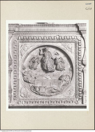 Vorderseite von Courtauld Institute of Art [https://www.deutsche-digitale-bibliothek.de/content/lizenzen/rv-ez/] Grabmal der Maria von Aragon (Maria d'Aragona, gest. 1461)Auferstehung Christi - Gesamtansicht, bh265891_recto. Foto.