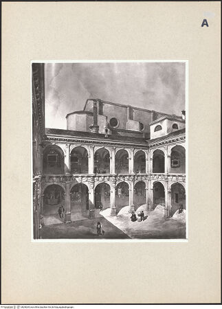 Vorderseite von Alinari [https://www.deutsche-digitale-bibliothek.de/content/lizenzen/rv-ez/] Hof des Archiginnasio von Bologna - Gesamtansicht, bh266265_recto. Foto: Villani.