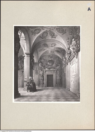 Vorderseite von Alinari [https://www.deutsche-digitale-bibliothek.de/content/lizenzen/rv-ez/] Südgalerie des Hofes des Archiginnasio von Bologna - Gesamtansicht, bh266266_recto. Foto: Villani.