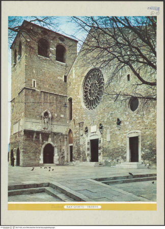 Vorderseite von unbekannt [https://www.deutsche-digitale-bibliothek.de/content/lizenzen/rv-ez/] San Giusto - Campanile und Fassade, von Südwesten, bh271420_recto. Foto.